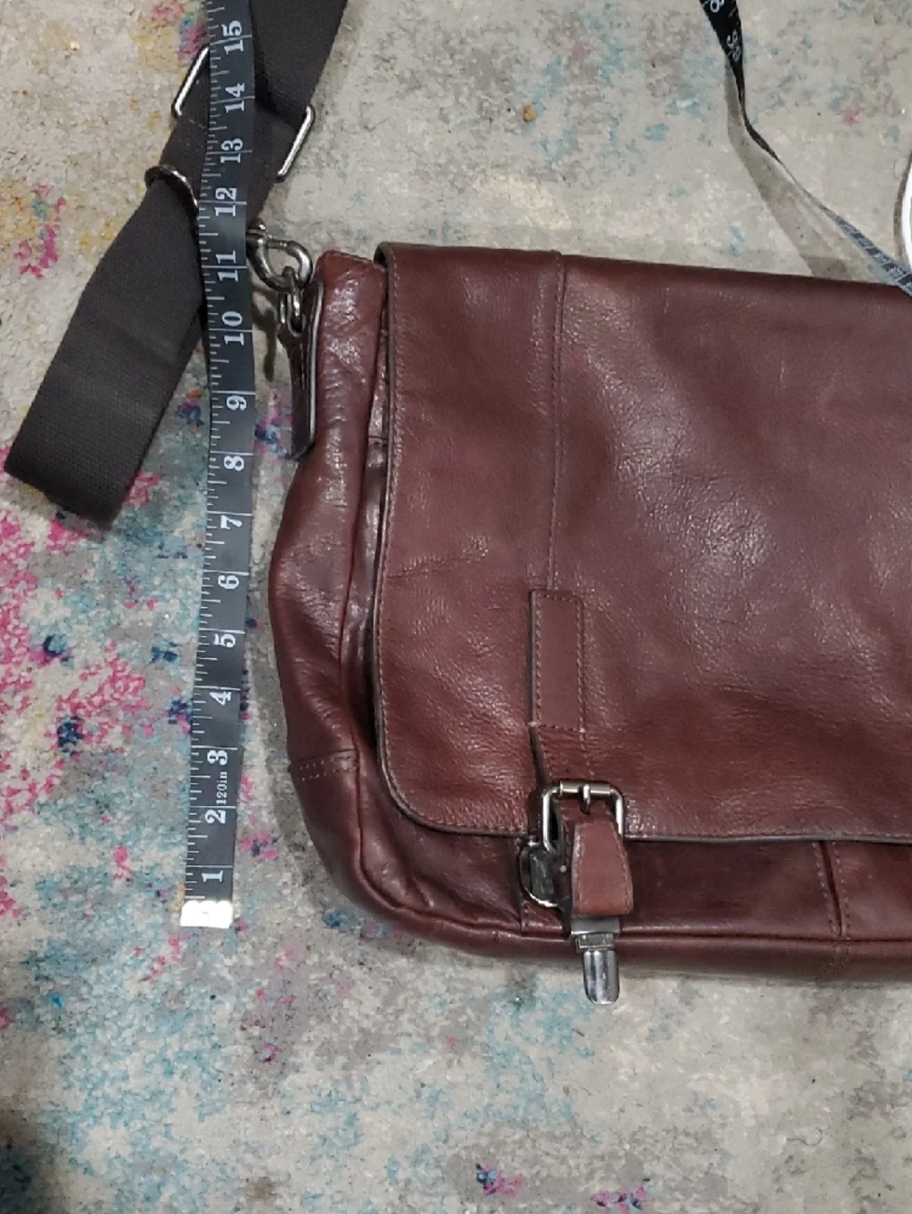 Fossil Mens Brown Leather Messenger Breif Bag In Brown